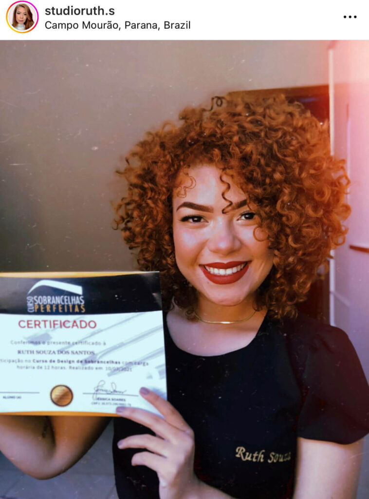 Depoimento de aluna satisfeita